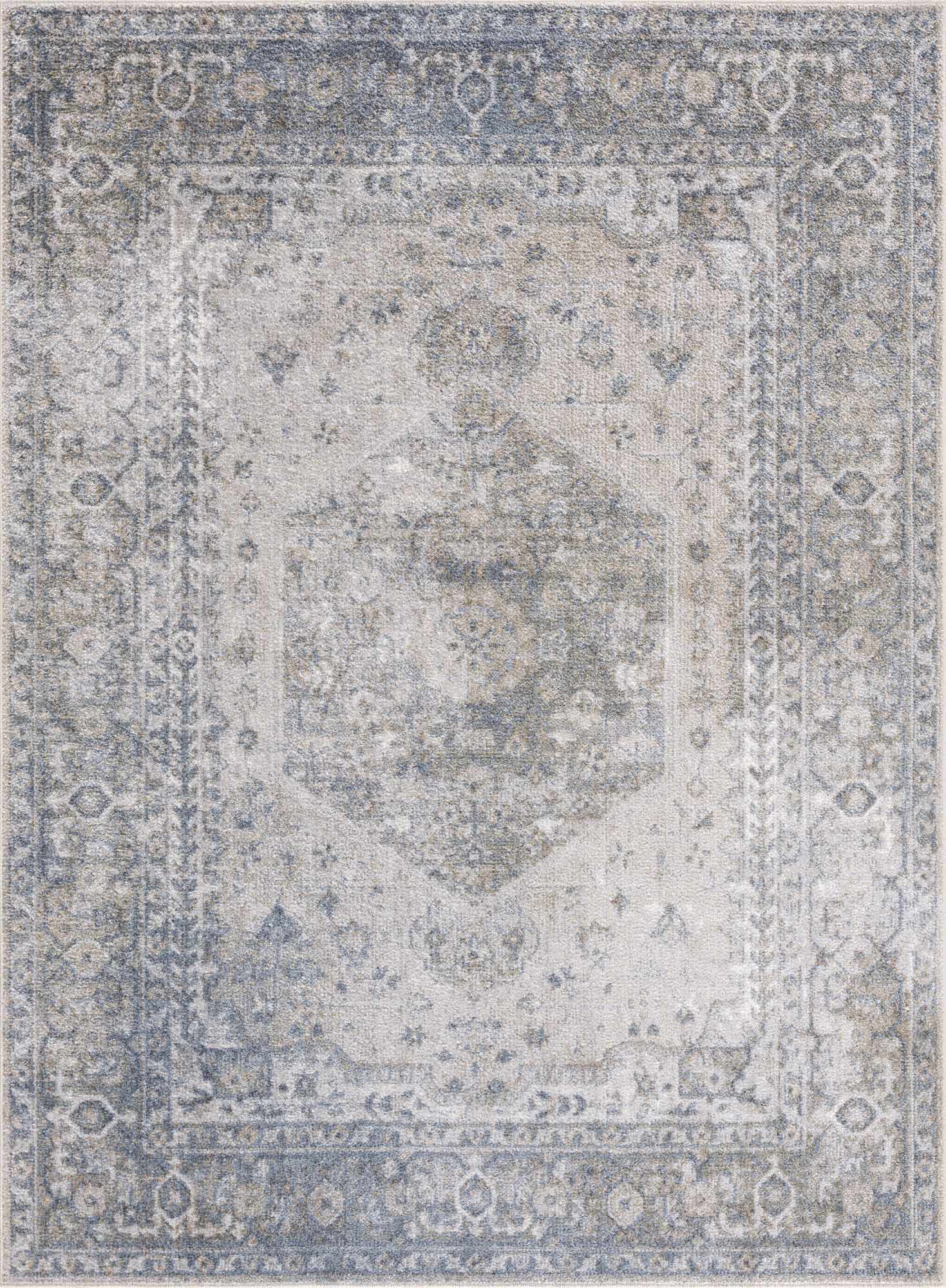 Gael Blue Washable Area Rug - Ornate Home