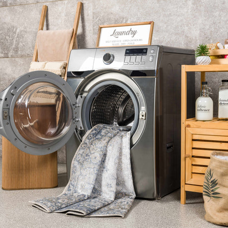 Gael Blue Washable Area Rug - Ornate Home