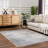 Gael Blue Washable Area Rug - Ornate Home