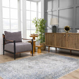 Gael Blue Washable Area Rug - Ornate Home