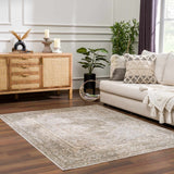 Gael Cream Washable Area Rug - Ornate Home