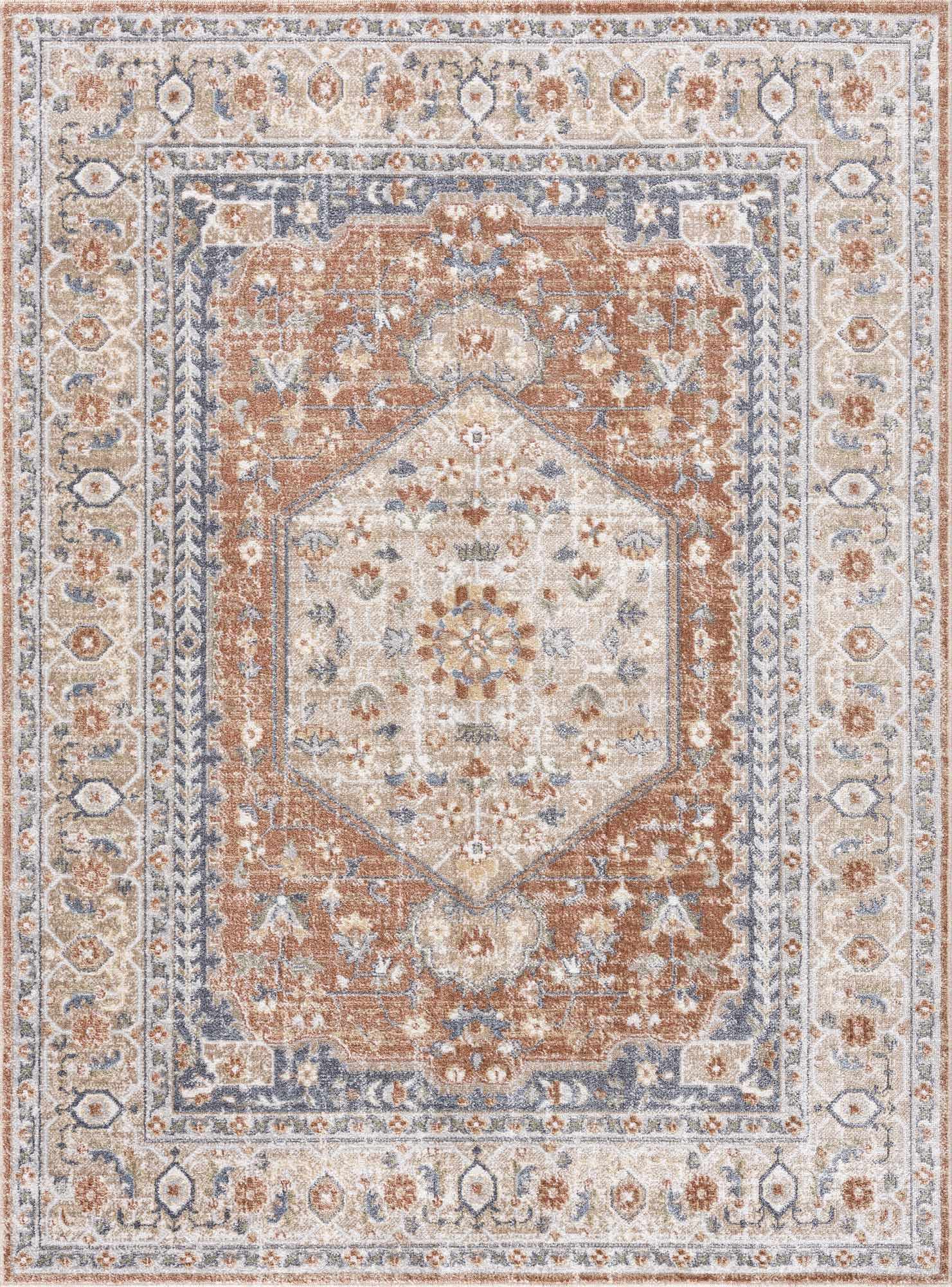 Gael Rust Boutique Washable Rug - Clearance - Ornate Home