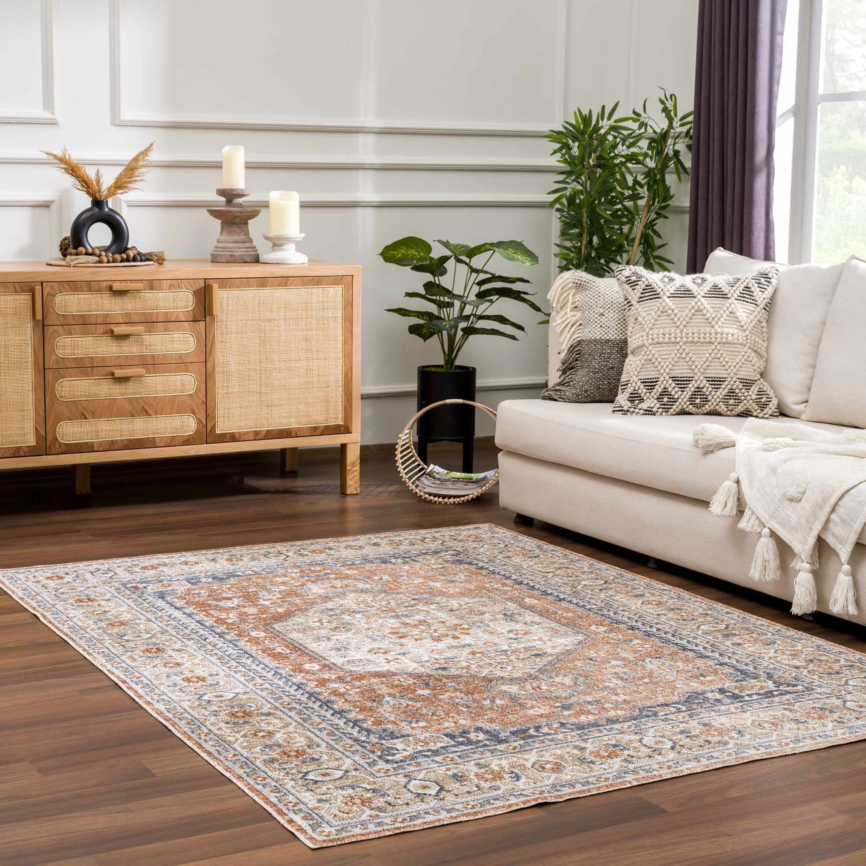 Gael Rust Boutique Washable Rug - Clearance - Ornate Home