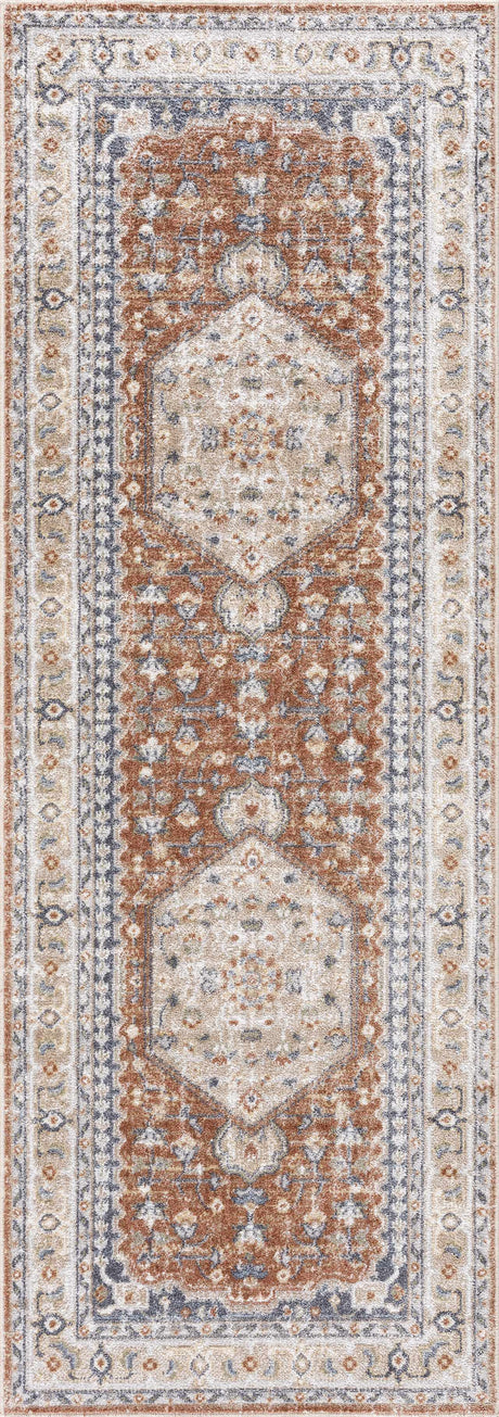 Gael Rust Washable Area Rug - Ornate Home