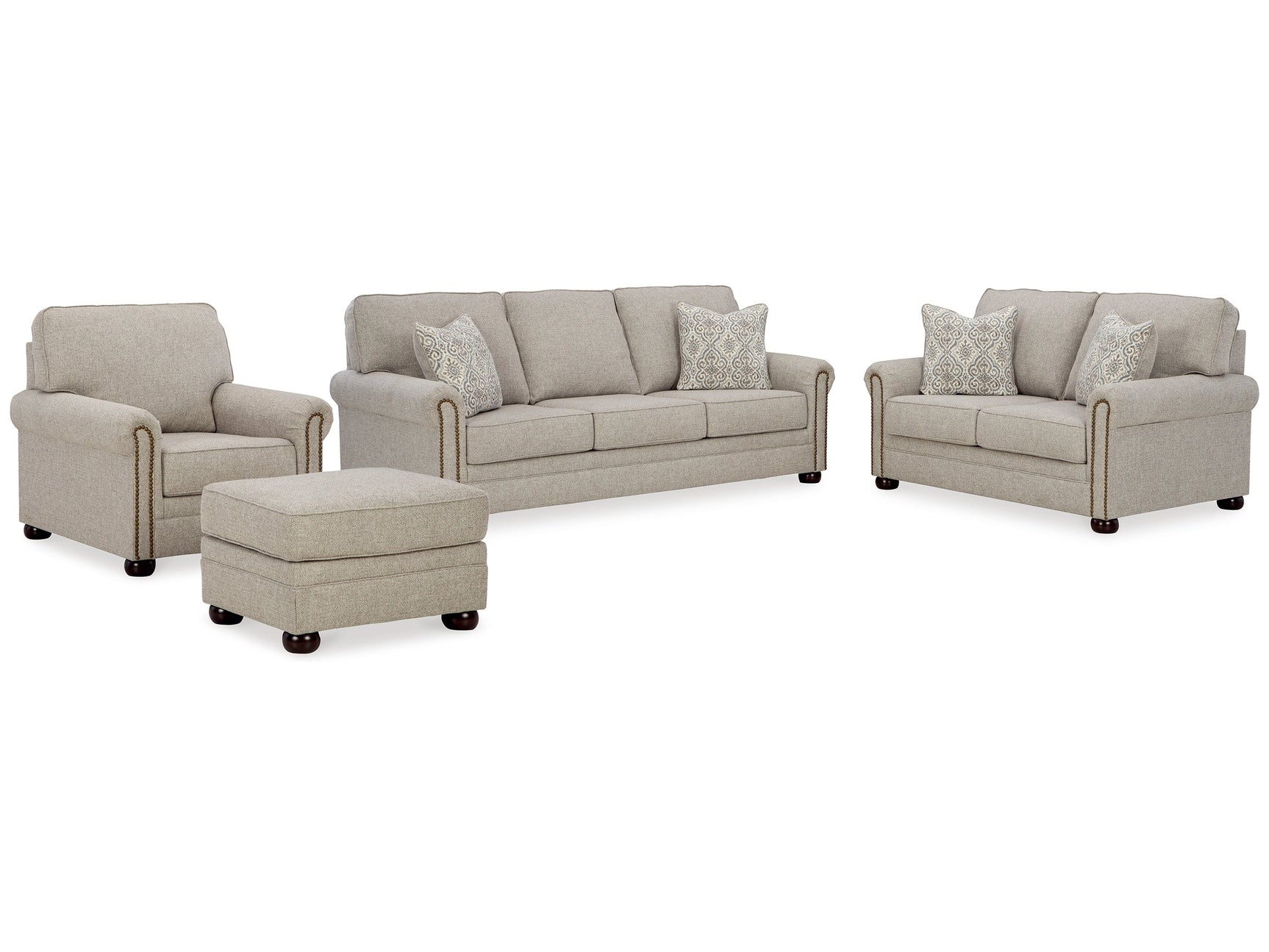 Gaelon Dune Sofa, Loveseat, Chair and Ottoman (Online Special Price) - Ornate Home