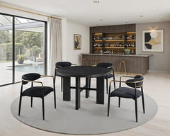 Gaetani Black 5 Pc. Round Dining Table Set - Ornate Home