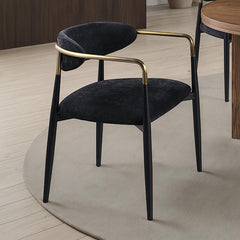 Gaetani Black Arm Chair (Set of 2) - Ornate Home