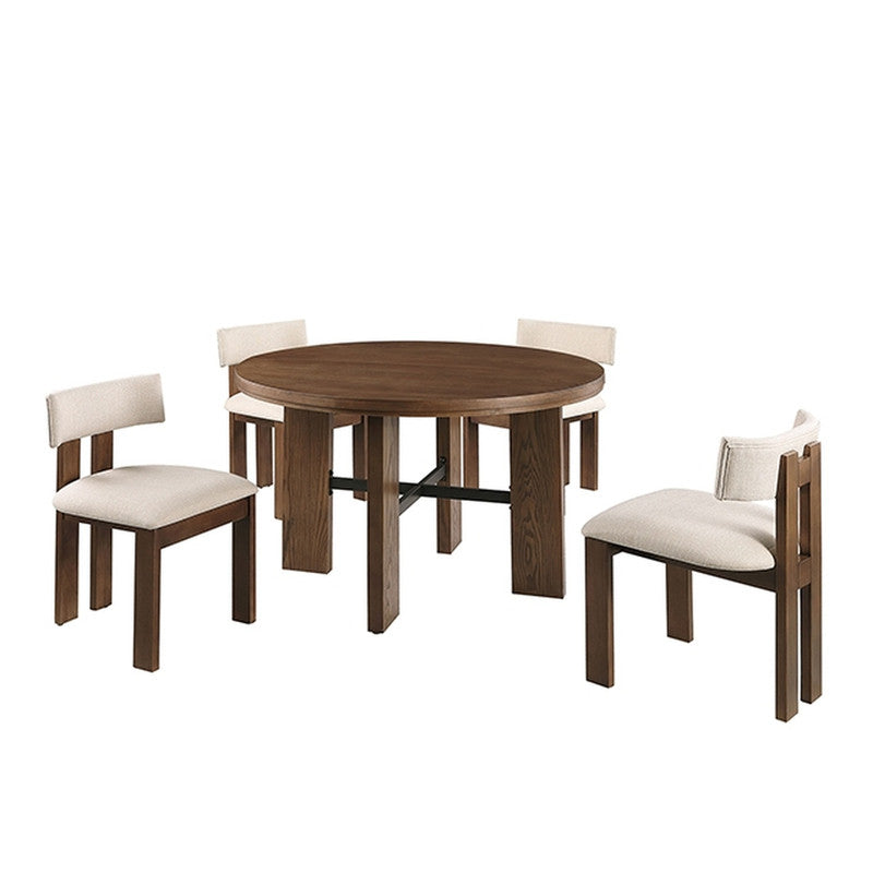 Gaetani Brown 5 Pc. Dining Table Set - Ornate Home