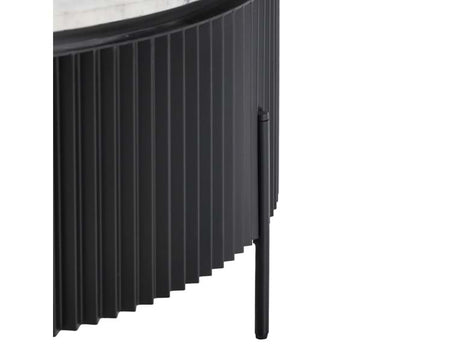 Gage Black/White Round Coffee Table - Ornate Home