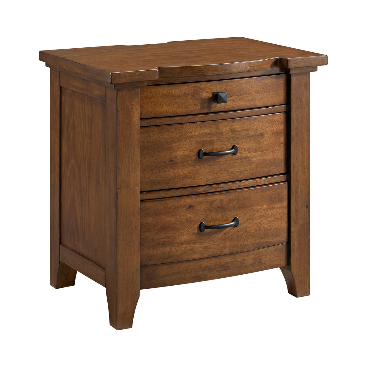 Gage Chestnut 3-Drawer Nightstand with USB and Power - Ornate Home