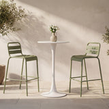 Gage White Outdoor Bar Table - Ornate Home
