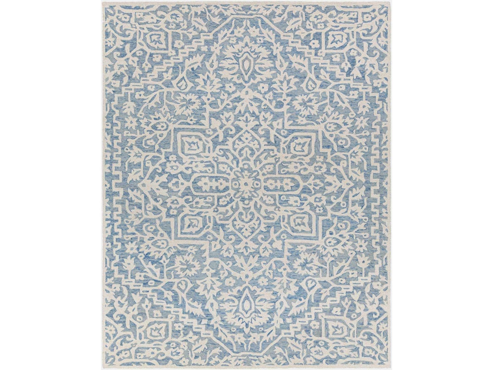 Gagebrook Blue Wool Area Rug - Ornate Home