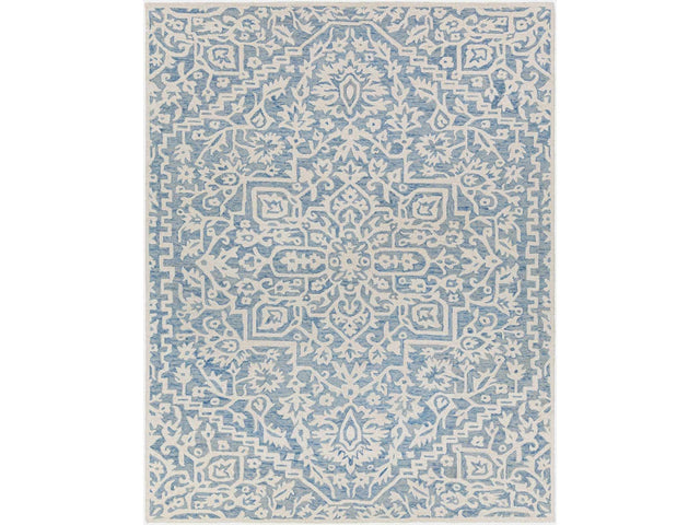 Gagebrook Blue Wool Area Rug - Ornate Home