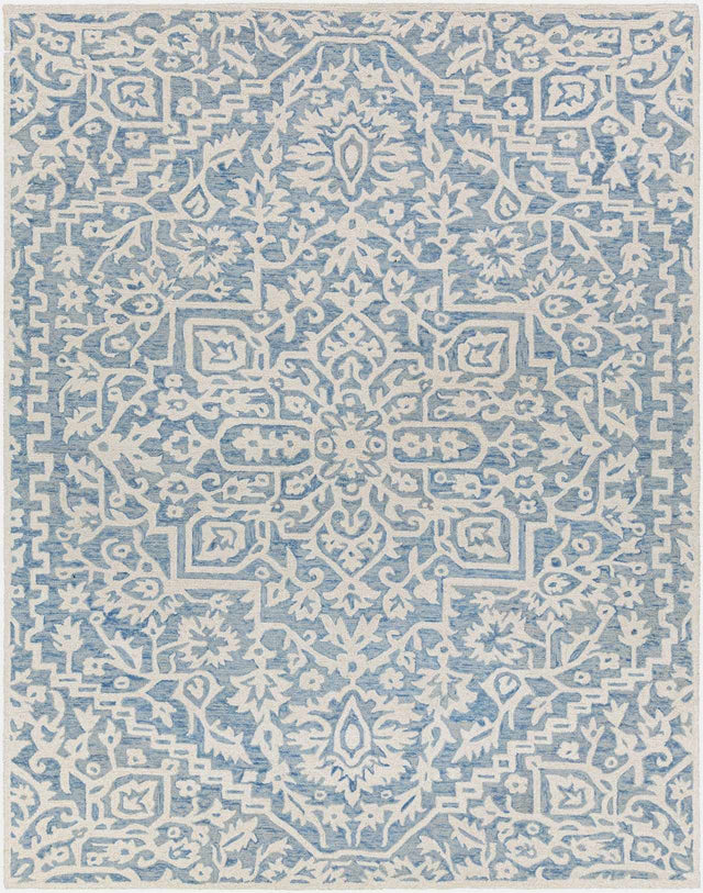 Gagebrook Blue Wool Area Rug - Ornate Home