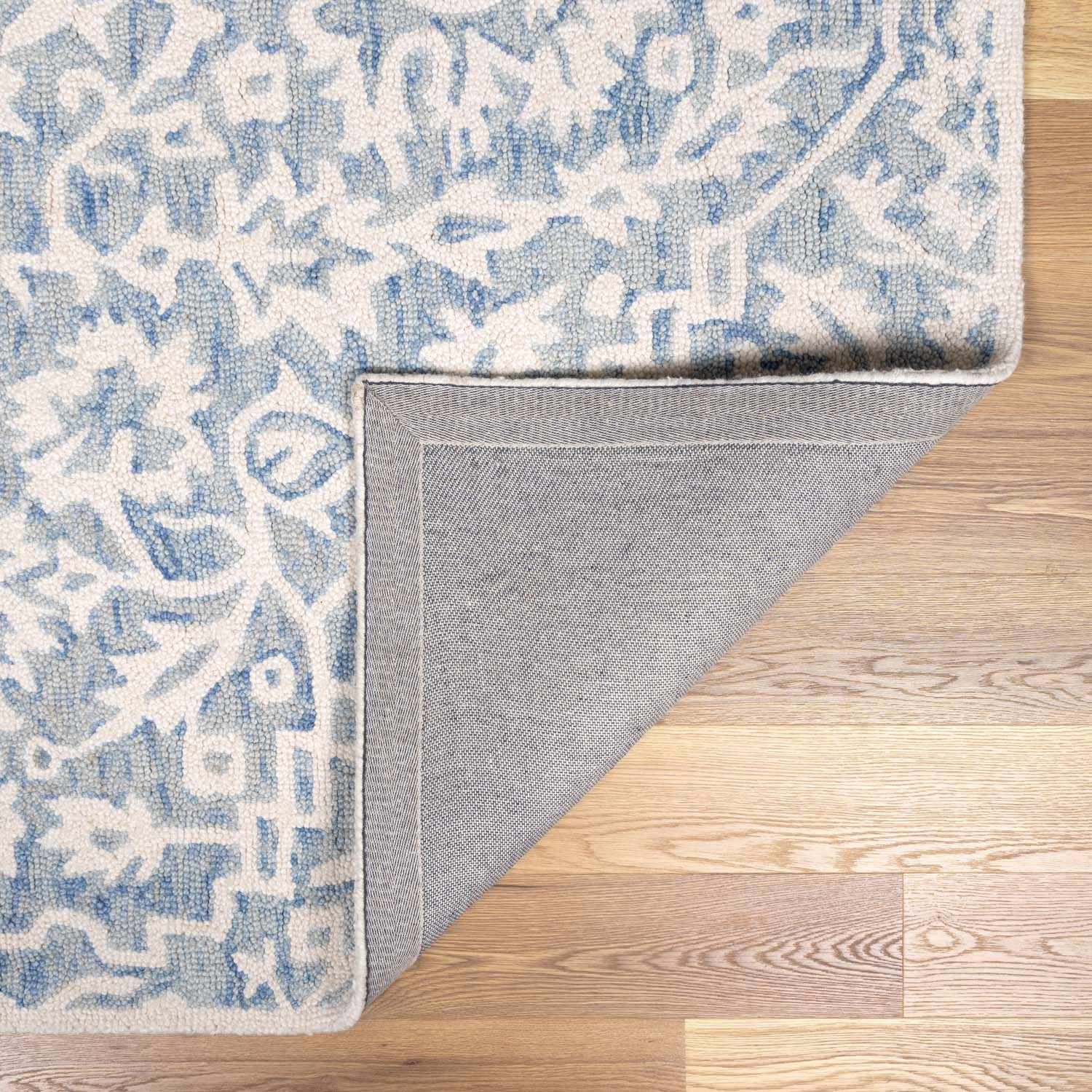 Gagebrook Blue Wool Area Rug - Ornate Home