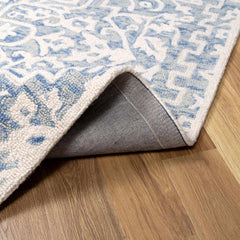 Gagebrook Blue Wool Area Rug - Ornate Home