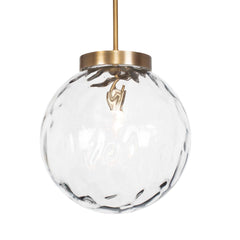 Gaia Brass 1 Light Watered Glass Pendant - Ornate Home