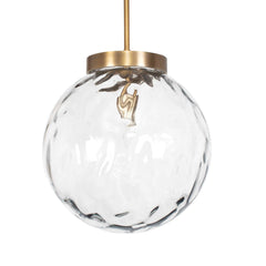 Gaia Brass 1 Light Watered Glass Pendant - Ornate Home