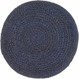 Gail Navy Jute Knitted Pouf - Ornate Home