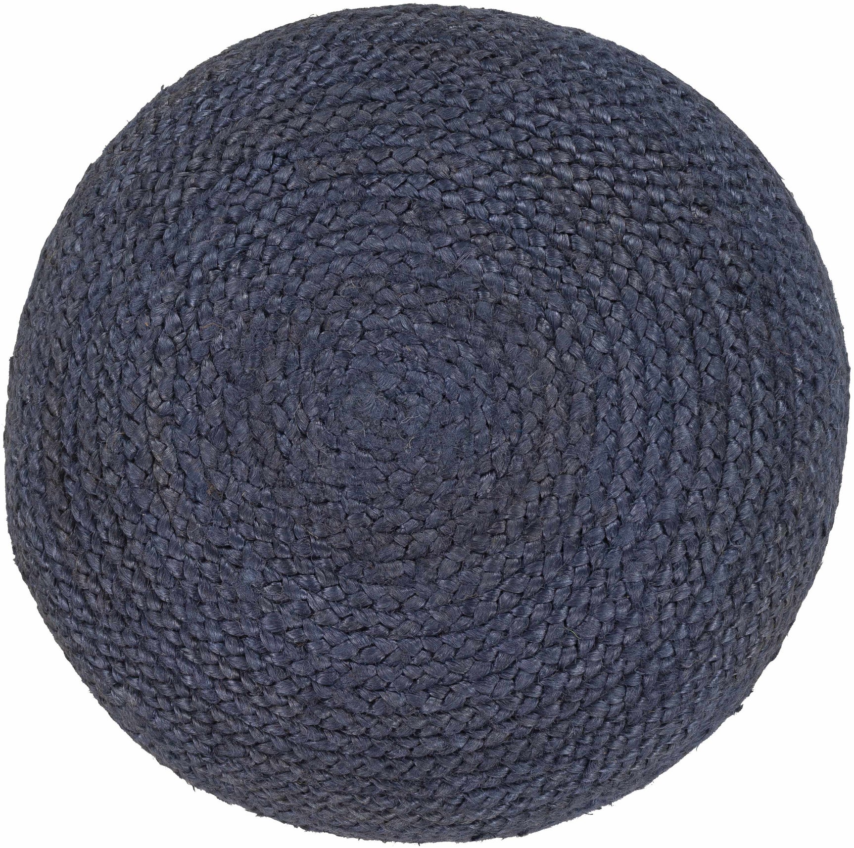Gail Navy Jute Knitted Pouf - Ornate Home