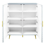 Gaines Gray High Gloss Console Cabinet - Ornate Home