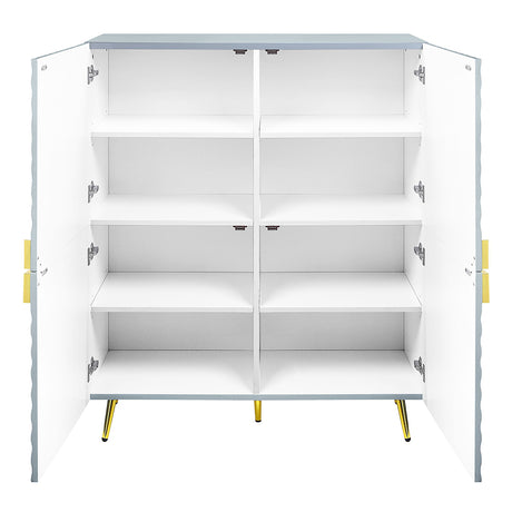 Gaines Gray High Gloss Console Cabinet - Ornate Home