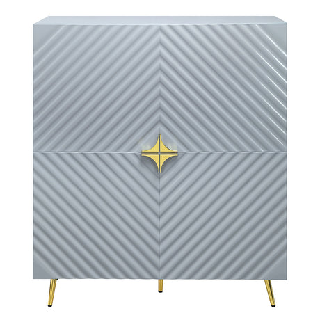 Gaines Gray High Gloss Console Cabinet - Ornate Home