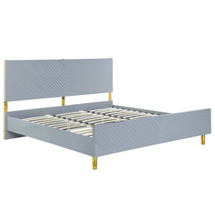 Gaines Gray High Gloss Eastern King Bed - Ornate Home