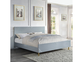 Gaines Gray High Gloss Eastern King Bed - Ornate Home