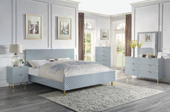 Gaines Gray High Gloss Nightstand - Ornate Home