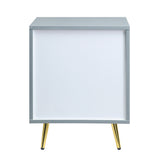 Gaines Gray High Gloss Nightstand - Ornate Home