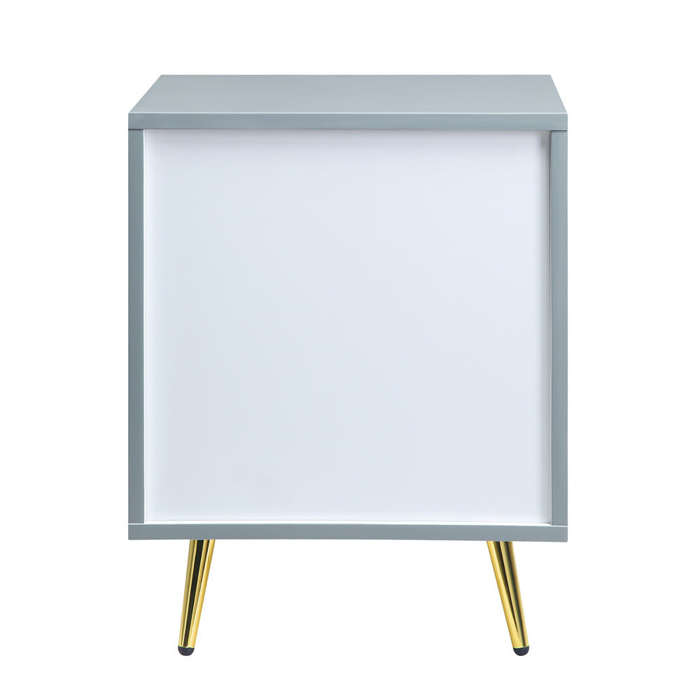 Gaines Gray High Gloss Nightstand - Ornate Home