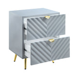 Gaines Gray High Gloss Nightstand - Ornate Home