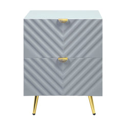 Gaines Gray High Gloss Nightstand - Ornate Home