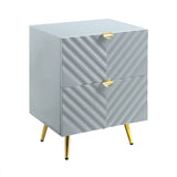 Gaines Gray High Gloss Nightstand - Ornate Home