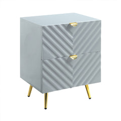 Gaines Gray High Gloss Nightstand - Ornate Home