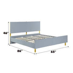 Gaines Gray High Gloss Queen Bed - Ornate Home