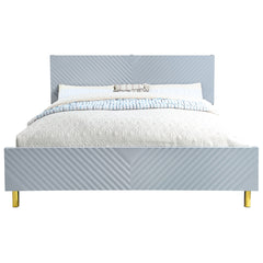 Gaines Gray High Gloss Queen Bed - Ornate Home