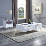 Gaines White High Gloss Coffee Table - Ornate Home
