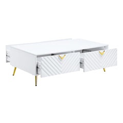 Gaines White High Gloss Coffee Table - Ornate Home