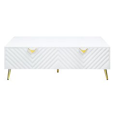 Gaines White High Gloss Coffee Table - Ornate Home