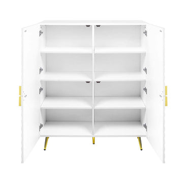 Gaines White High Gloss Console Cabinet - Ornate Home