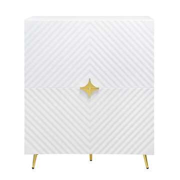 Gaines White High Gloss Console Cabinet - Ornate Home