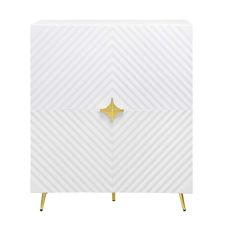 Gaines White High Gloss Console Cabinet - Ornate Home