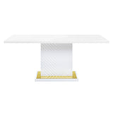 Gaines White High Gloss Dining Table - Ornate Home