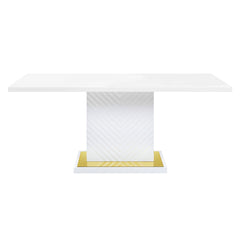 Gaines White High Gloss Dining Table - Ornate Home