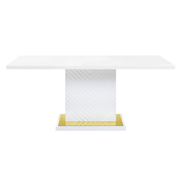 Gaines White High Gloss Dining Table - Ornate Home