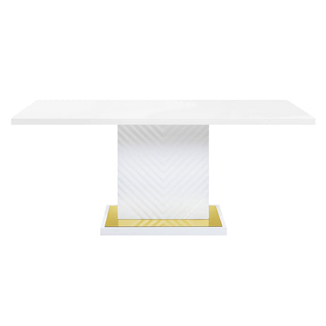 Gaines White High Gloss Dining Table - Ornate Home