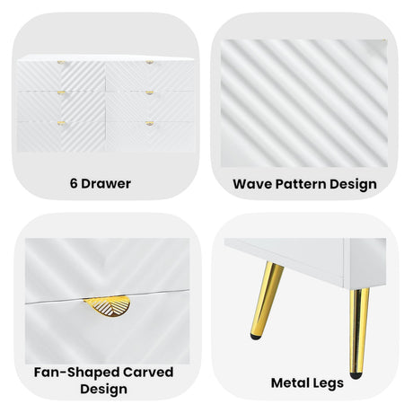 Gaines White High Gloss Dresser - Ornate Home