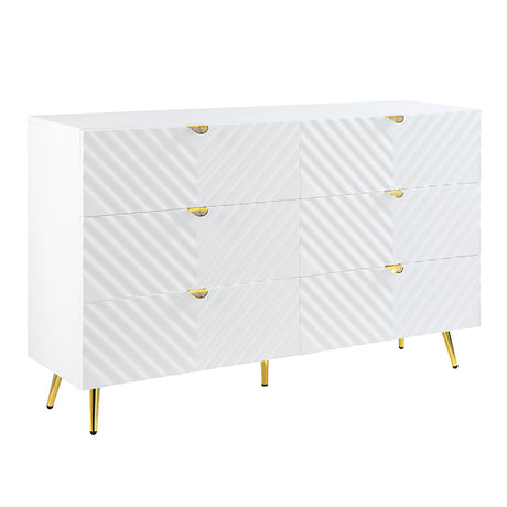 Gaines White High Gloss Dresser - Ornate Home